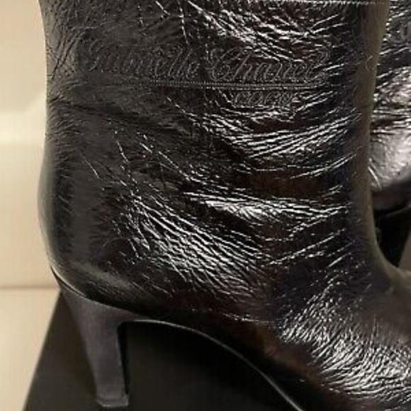 CHANEL Crumpled Calfskin Satin Cap Toe Short Ankle Boots 42 - Picture 7 of 10